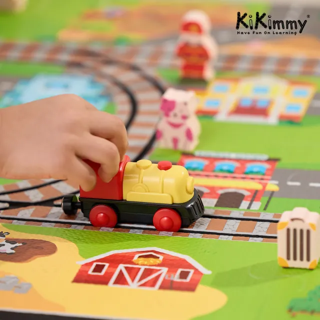 【kikimmy】多功能火車軌道拼圖墊 13PCS(遊戲墊 地墊 巧拼墊)