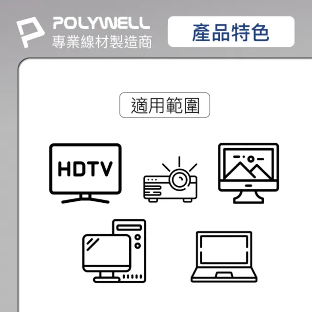 【POLYWELL】HDMI轉DVI 可互轉 轉接線 公對公 1080P /1.8M