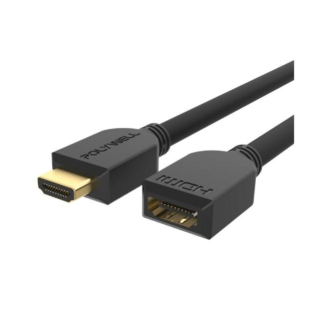 【POLYWELL】HDMI 2.0 延長線 公對母 /15公分