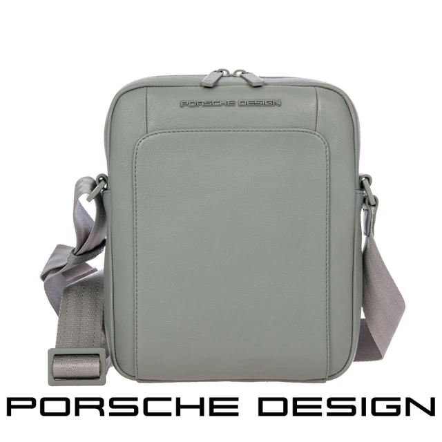 Porsche Design 保時捷 限量3折 德國頂級小牛皮肩背包斜背包 全新專櫃展示品(灰色 OLE1510GRY)