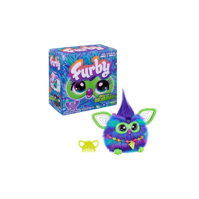 Hasbro 孩之寶 兒童玩具 Furby 菲比小精靈 電子互動絨毛玩偶 極光藍綠色