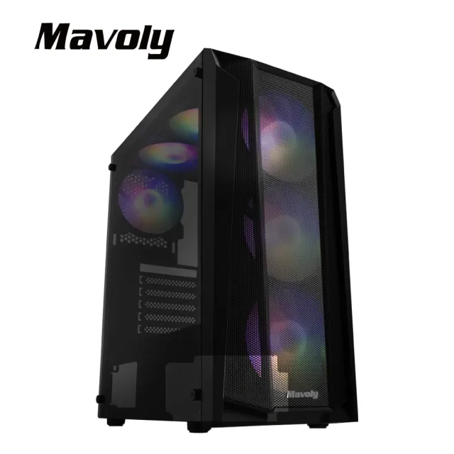 【Mavoly 松聖】荔枝 水果系列 機殼 電腦機殼(黑色 USB3.0/含RGB定光風扇*6PCS)
