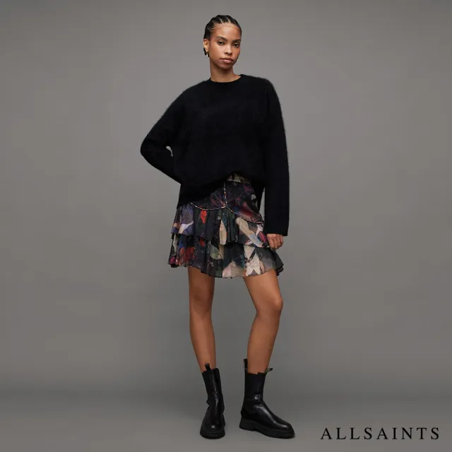 【ALLSAINTS】GEMMA TIPPI 人造絲高腰花卉印花短裙 WS015Z(常規版型)