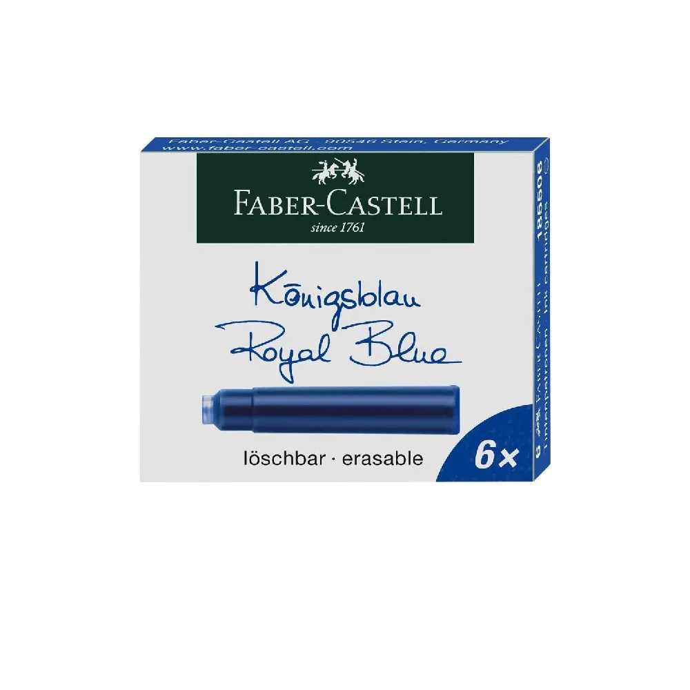 【Faber-Castell】卡式墨水藍色-6支-2入(原廠正貨)