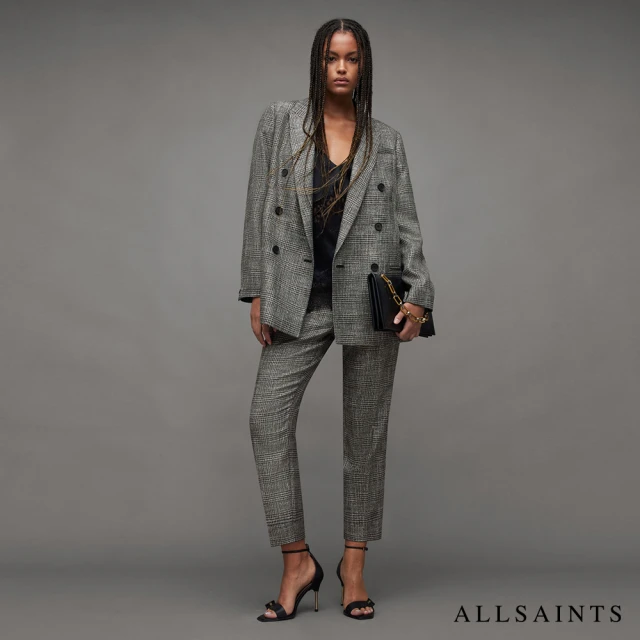 ALLSAINTS ALEIDA 天鵝絨中腰西裝長褲Blac