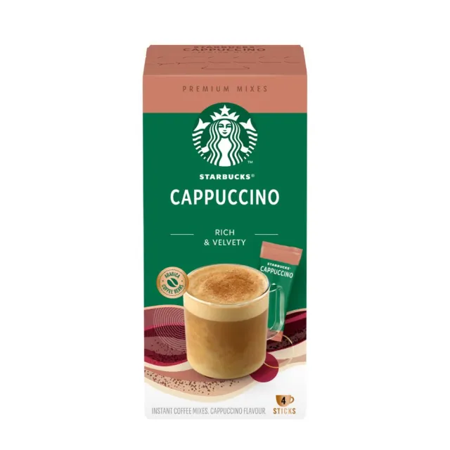 【STARBUCKS 星巴克】特選系列-卡布奇諾咖啡14g x4入/盒