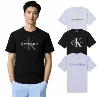 【Calvin Klein 凱文克萊】CK 經典刺繡文字圖案短袖T恤 上衣-多色組合(平輸品/短T/春夏舒適)