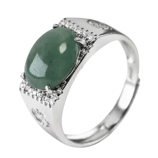 【漢石齋】天然翡翠A貨 蛋面設計戒指 冰糯種(8*10mm以上)