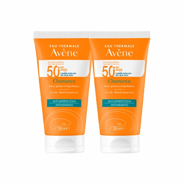 【Avene 雅漾官方直營】超能控油清爽防曬液50ml_2入組(SPF50+/海洋友善)(防曬/防曬乳)