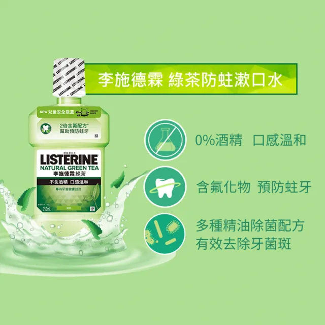 【Listerine 李施德霖】綠茶防蛀護齦漱口水(250ml)