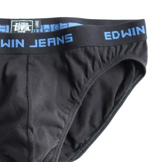 【EDWIN】彈性貼身純棉三角內褲 / 5件組 -男款(黑色)