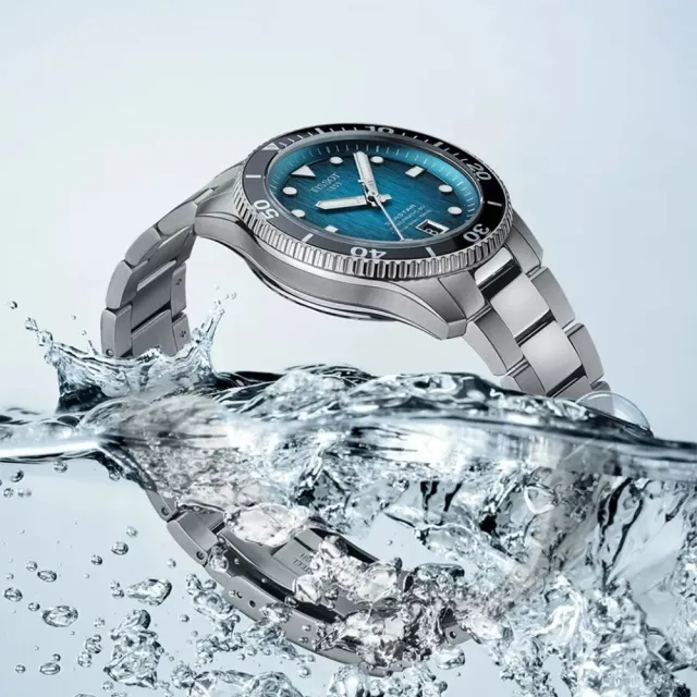 【TISSOT 天梭 官方授權】Seastar 1000海星300米潛水錶 機械錶 中性錶-40mm 禮物(T1208071109100)