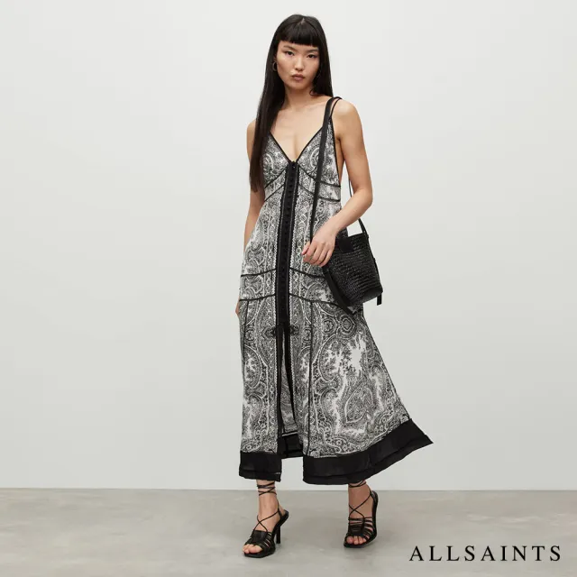 【ALLSAINTS】RAFAELA 人造絲細肩印花洋裝 WD434Y(常規版型)