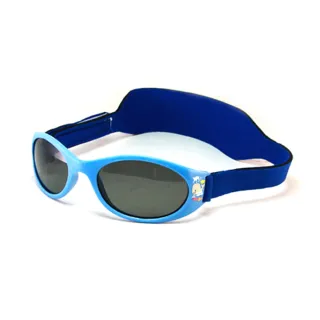 【Mola Mola 摩拉.摩拉】1-3歲抗UV兒童偏光太陽眼鏡 UV400 藍框灰片男女 嬰幼兒 K-9428cb(豔陽必備)