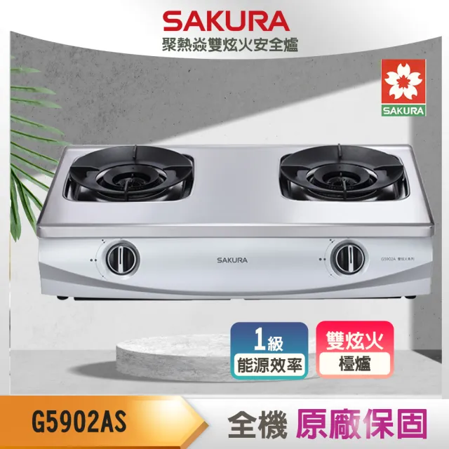 【SAKURA 櫻花】聚熱焱雙炫火安全爐(G5902A NG1/LPG-基本安裝)