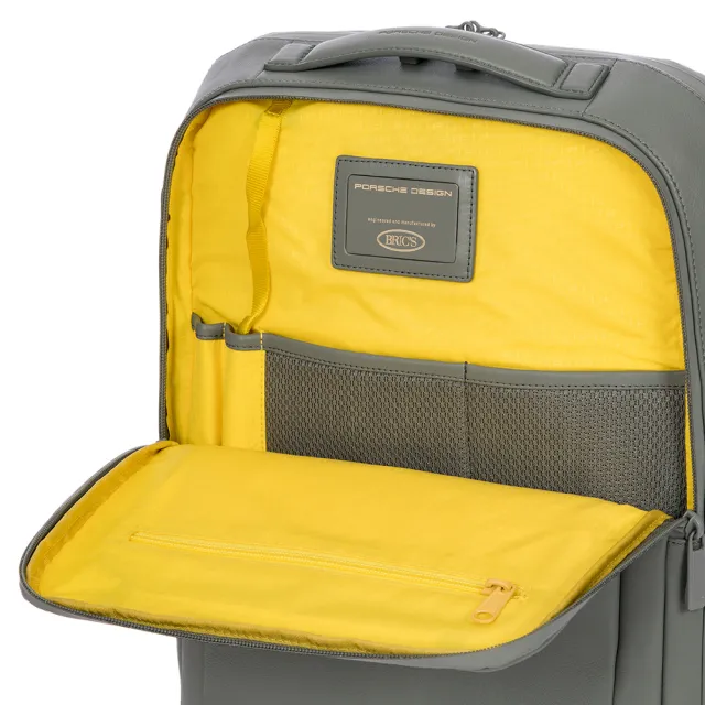 【Porsche Design 保時捷】德國頂級小牛皮旅行後背包(灰色 OLE1614GRY)