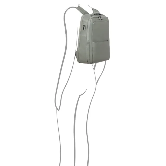 【Porsche Design 保時捷】德國頂級小牛皮旅行後背包(灰色 OLE1614GRY)