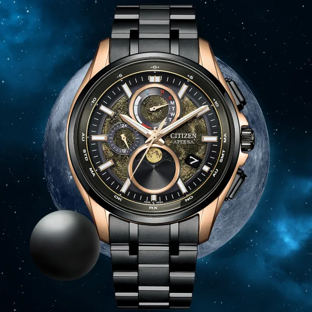 【CITIZEN 星辰】GENTS系列 HAKUTO-R限量 鈦金屬月相光動能電波腕錶 錶 週年慶 雙11(BY1009-64Y)