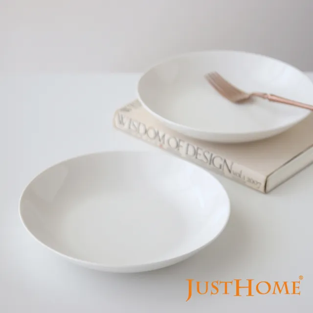 【Just Home】羽白輕量新骨瓷12件碗盤餐具組(碗 盤 湯盤 深盤)