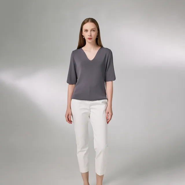 【giordano ladies】24SS_V領短袖上衣(02354029)