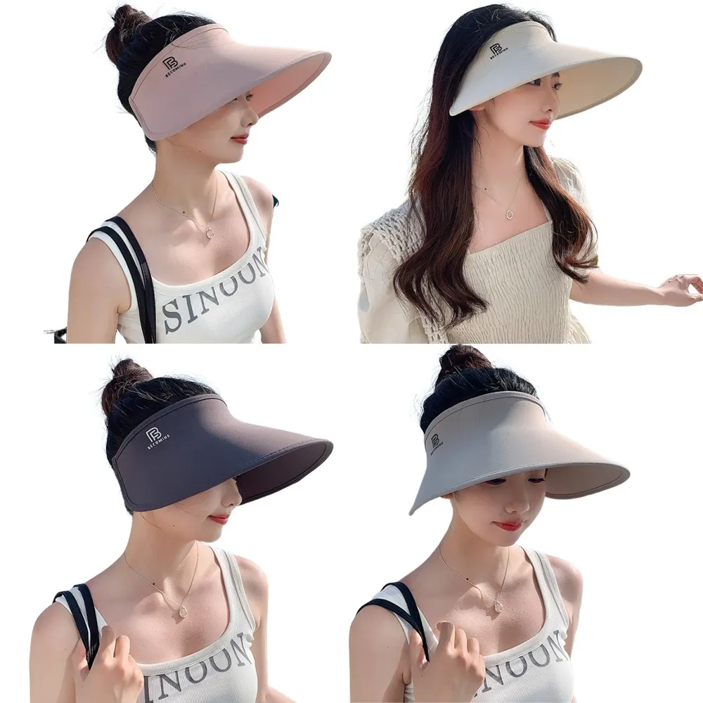 【Decoy】優閒渡假*帽檐加大冰絲涼感空頂防曬遮陽帽陽草帽(顏色可選)