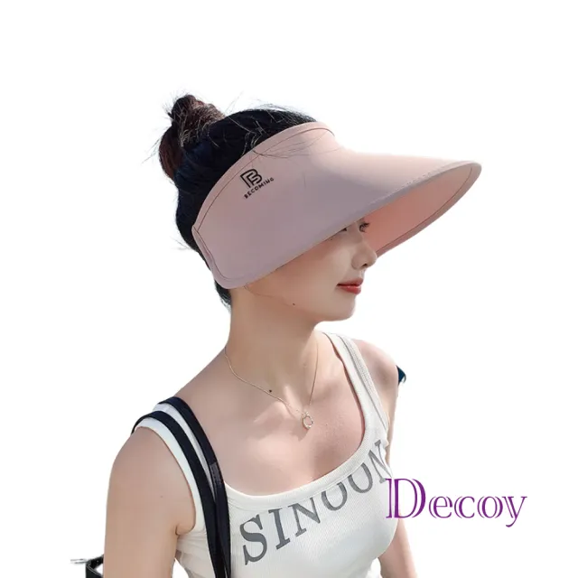 【Decoy】優閒渡假*帽檐加大冰絲涼感空頂防曬遮陽帽陽草帽(顏色可選)