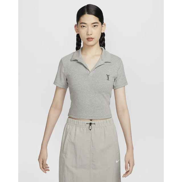 NIKE 耐吉 短袖POLO 短袖上衣 翻領 女 AS W NSW SS POLO TOP OPP1 調色暗灰(HJ6852063)