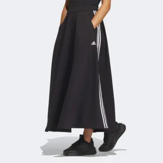 【adidas 愛迪達】長裙 女款 運動裙 亞規 3S KN SKIRT 黑 IM8724