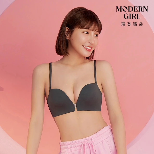 瑪登瑪朵 QQ雲 無鋼圈紓壓無痕前扣內衣 M-XL(鐵石灰)