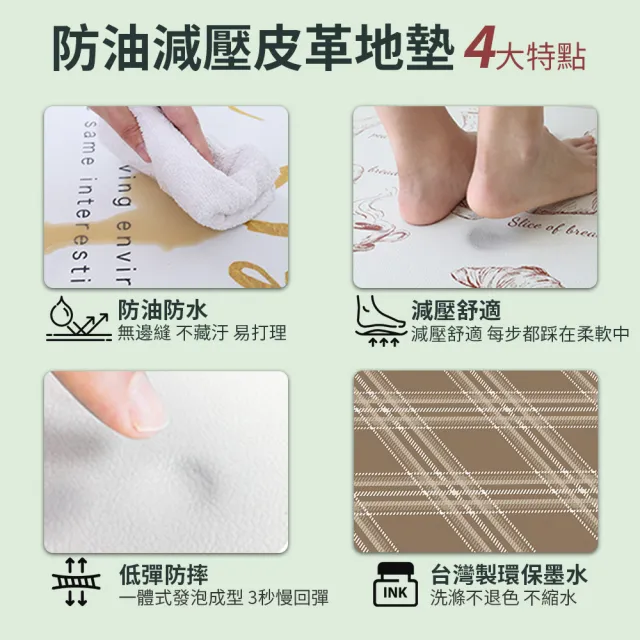 【半島良品】皮革防油汙地墊/軟式吸水墊 任選2-3組(防油/防滑/陽台/玄關/門口/廚房/珪藻)