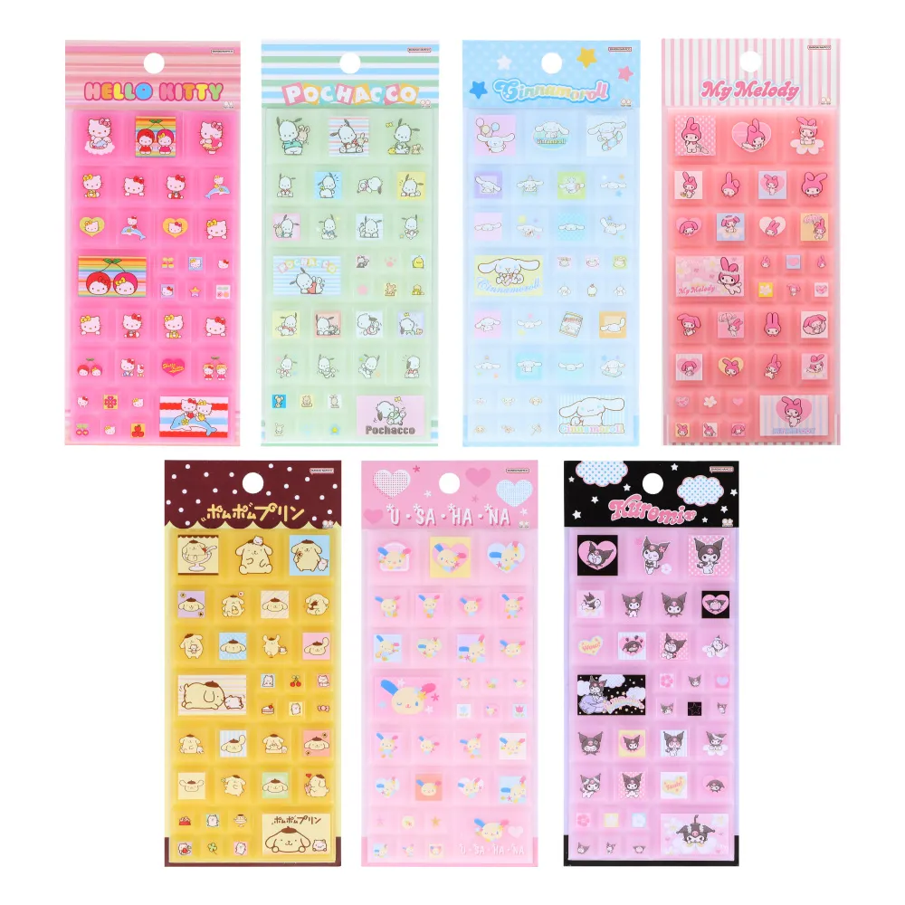 【sun-star】三麗鷗Y2K系列 磚型貼紙(7款可選/日本進口/凱蒂貓/酷洛米/貼紙/立體貼紙)