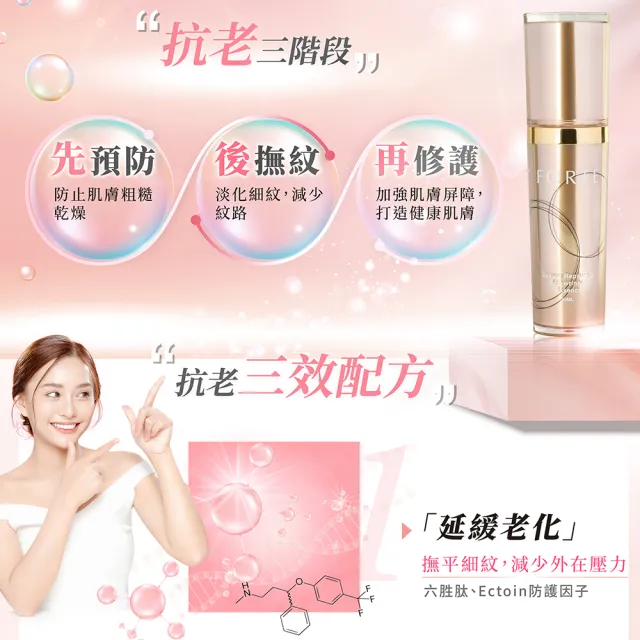 【FORTE】台塑生醫多修護精華液30ml/瓶 + 奢寵金萃緊緻亮白雙效面膜2入組