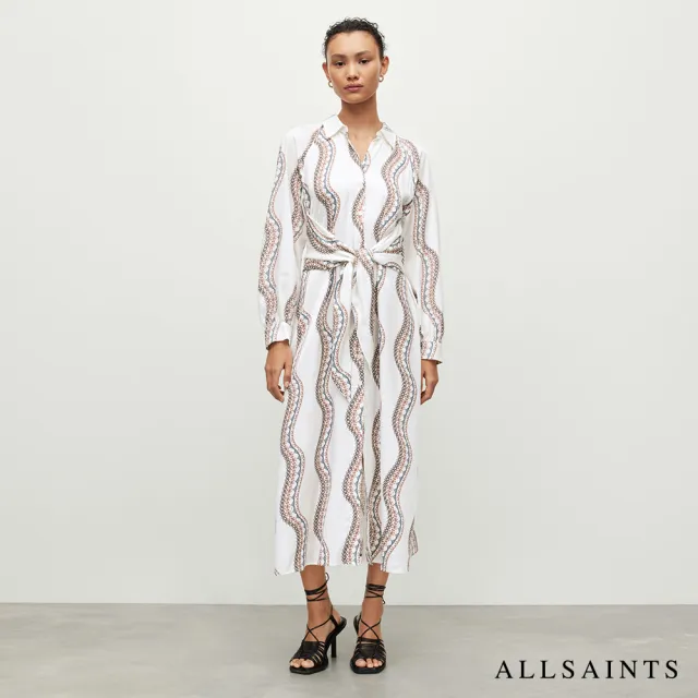 【ALLSAINTS】LETICIA 人造絲印花襯衫洋裝 WD437Y(常規版型)