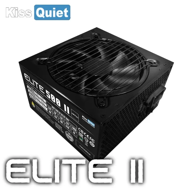 【KISS QUIET】Elite 500 II 日系電容 電源供應器(3年保1年換新/溫控風扇/6+2pin/過載保護)