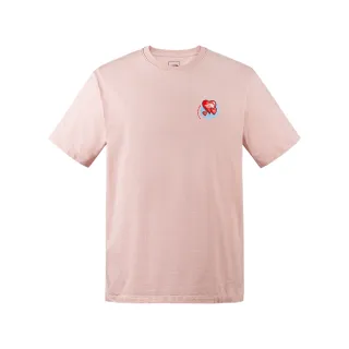 【The North Face 官方旗艦】北面男女款粉色純棉對話泡泡愛心印花短袖T恤｜8CSYLK6(上衣/LOGO)