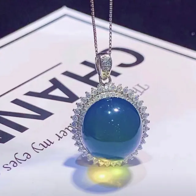 【勝弘珠寶】多明尼加藍珀太陽花項鍊-16mm