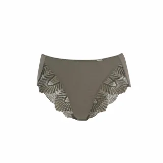 【曼黛瑪璉】無鋼圈 高腰三角內褲 M-XXL(燻灰綠)