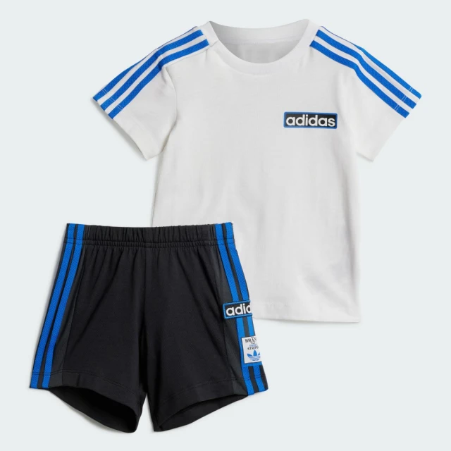 adidas 愛迪達 套裝 大童 男童 女童 短袖上衣 運動 三葉草 SHORT TEE SET 黑白 IW3508