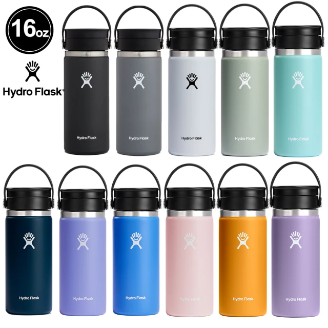 Hydro Flask 16oz/473ml 寬口 旋轉 咖啡蓋 保溫瓶 多色可選(超強保冰 咖啡杯 無毒 重視食安)