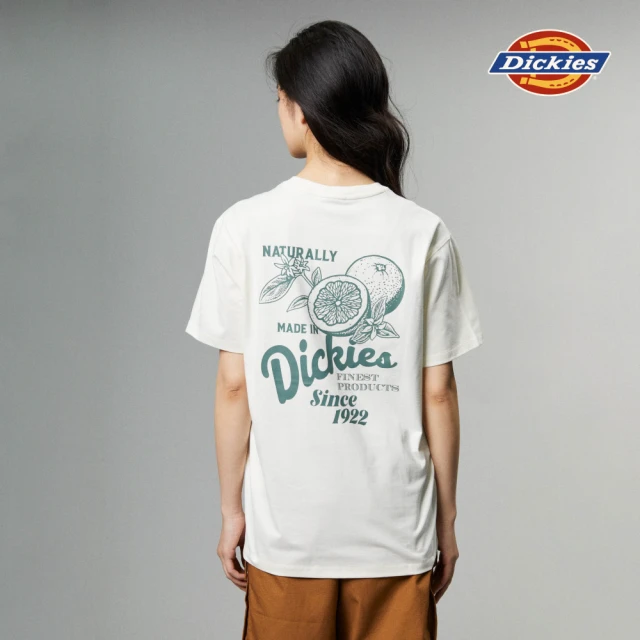 Dickies 男女款摩卡棕純棉胸前撞色Logo圖案印花短袖