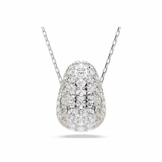 【SWAROVSKI 施華洛世奇】Sublima 鏈墜 圓形切割 白色 鍍白金色(情人節禮物)