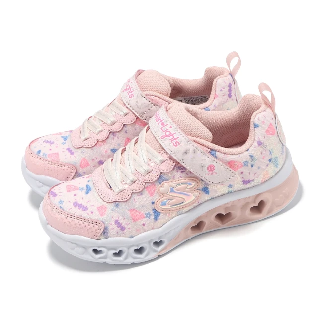 SKECHERS x DC 兒童燈鞋 S Light-Flutter Heart Lights 中童 粉 閃燈 發光(319509-LPKMT)