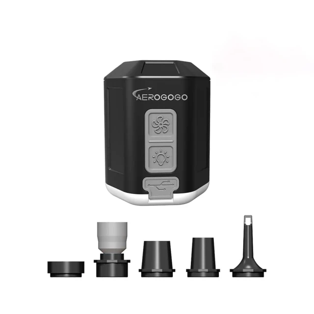 Aerogogo GIGA PUMP 4.0 口袋級多功能充氣幫浦 - 酷黑(充氣+抽氣+照明 三合一)