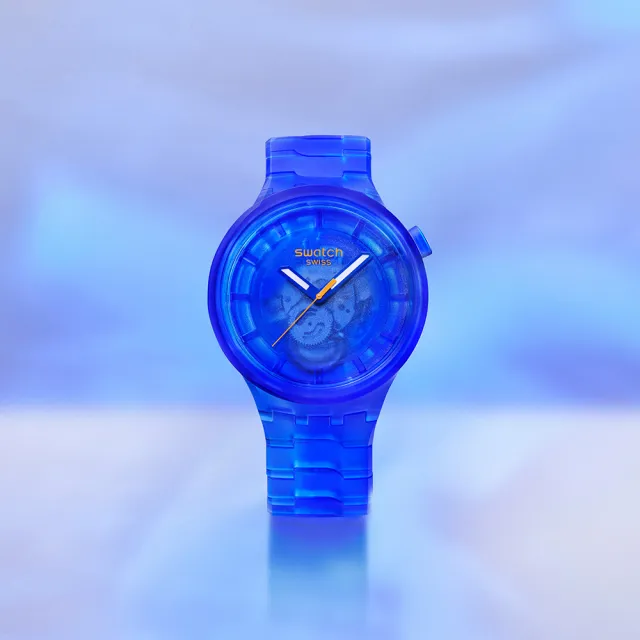 【SWATCH】BIG BOLD 系列手錶 NAVY JOY 藍色 男錶 女錶 手錶 瑞士錶 錶(47mm)