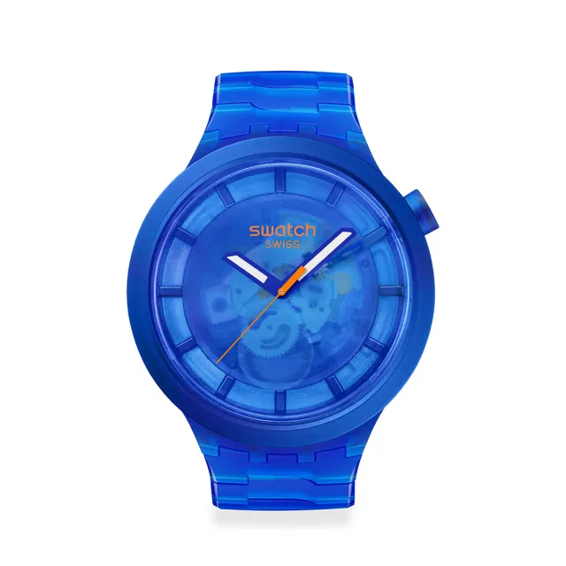 【SWATCH】BIG BOLD 系列手錶 NAVY JOY 藍色 男錶 女錶 手錶 瑞士錶 錶(47mm)