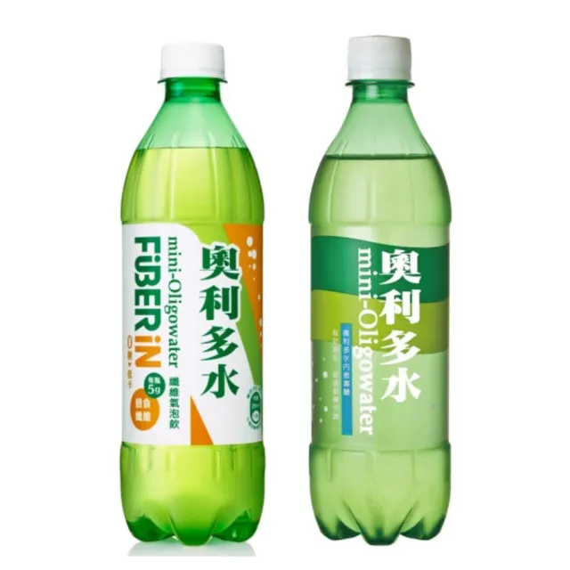 【金車/伯朗】奧利多碳酸飲585ml+奧利多水Fiber in纖維氣泡飲585ml(共48入)(TQF微笑標章)