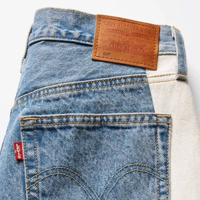 【LEVIS 官方旗艦】501 女款 側邊拼接丹寧褲  巴黎浪漫系列 人氣新品 A7733-0000