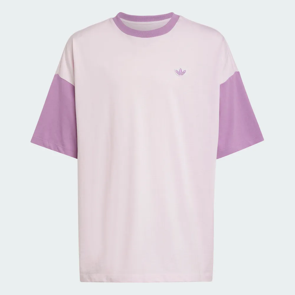 【adidas 愛迪達】上衣 大童 男童 女童 短袖上衣 運動 三葉草 GFX TEE 粉紫 JN4673