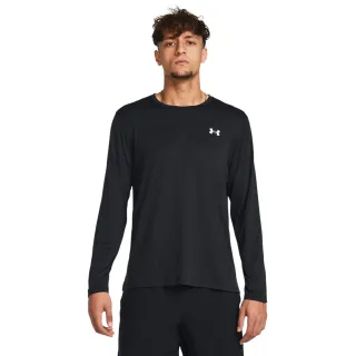 【UNDER ARMOUR】UA官方直營 男 Streaker 長袖T-Shirt_1382584-001(黑色)