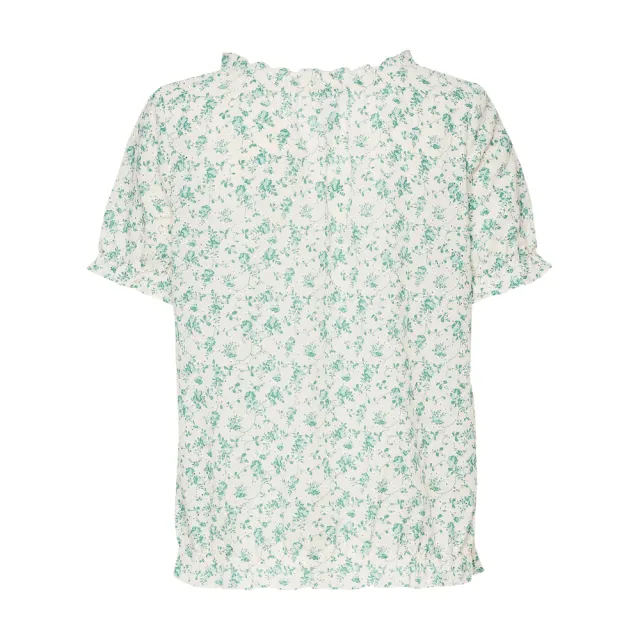 【ILEY 伊蕾】清新孔洞刺繡碎花上衣(白色；M-XL；1242441401)